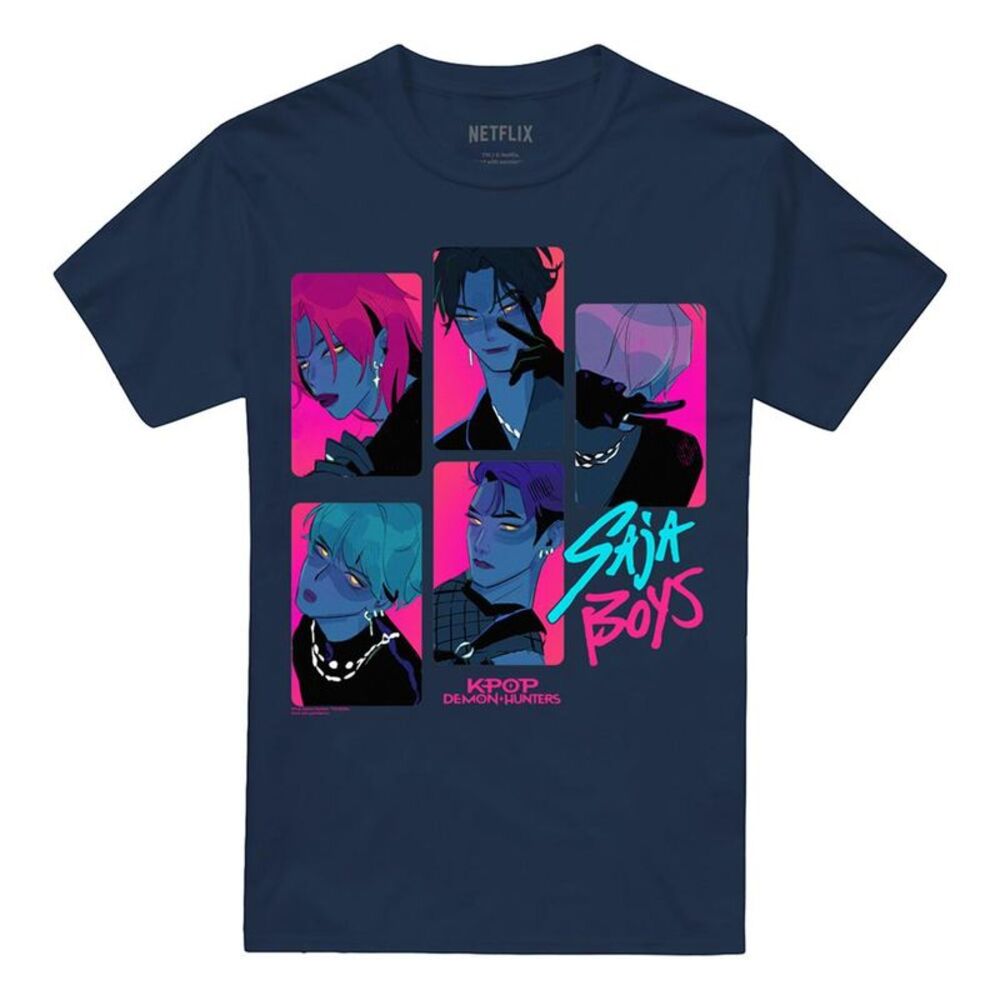 K-Pop Demon Hunters Unisex Adult Saja Boys Demons T-Shirt / Navy